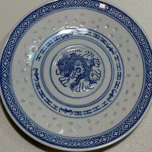 Jingdezhen Blue Rice Eyes Dragon dipping saucer